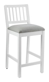Theo Wooden Counter Stool with Footrest, White D4K8 - product image 1