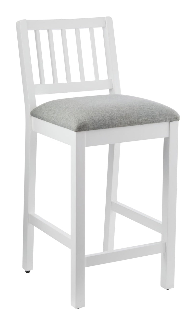 Theo Wooden Counter Stool with Footrest, White D4K8