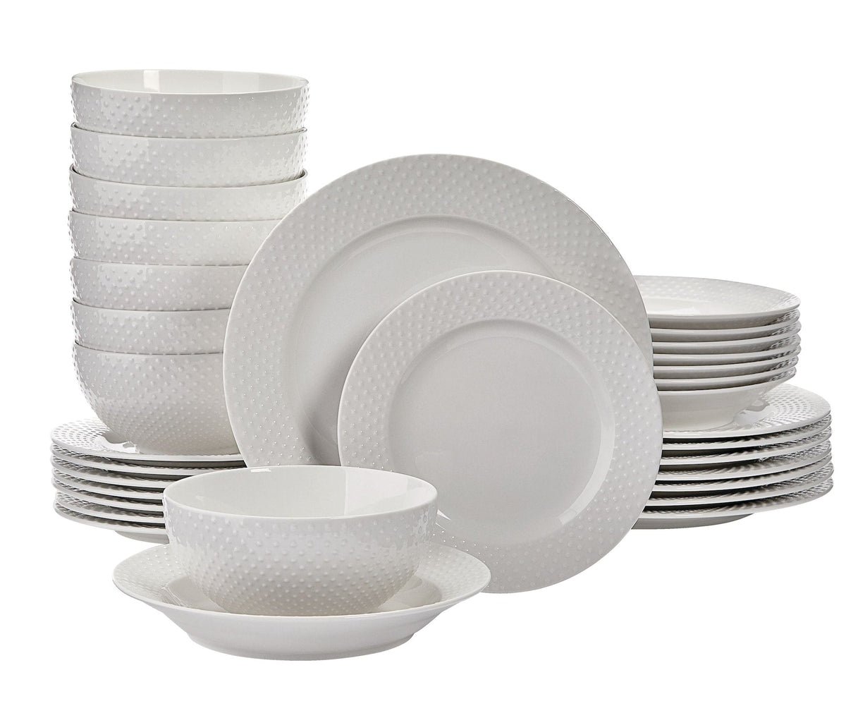Westbrooke Stoneware Dotted Dinnerware Set, Serves 8, 32-pc, White I9C8 - product image 1