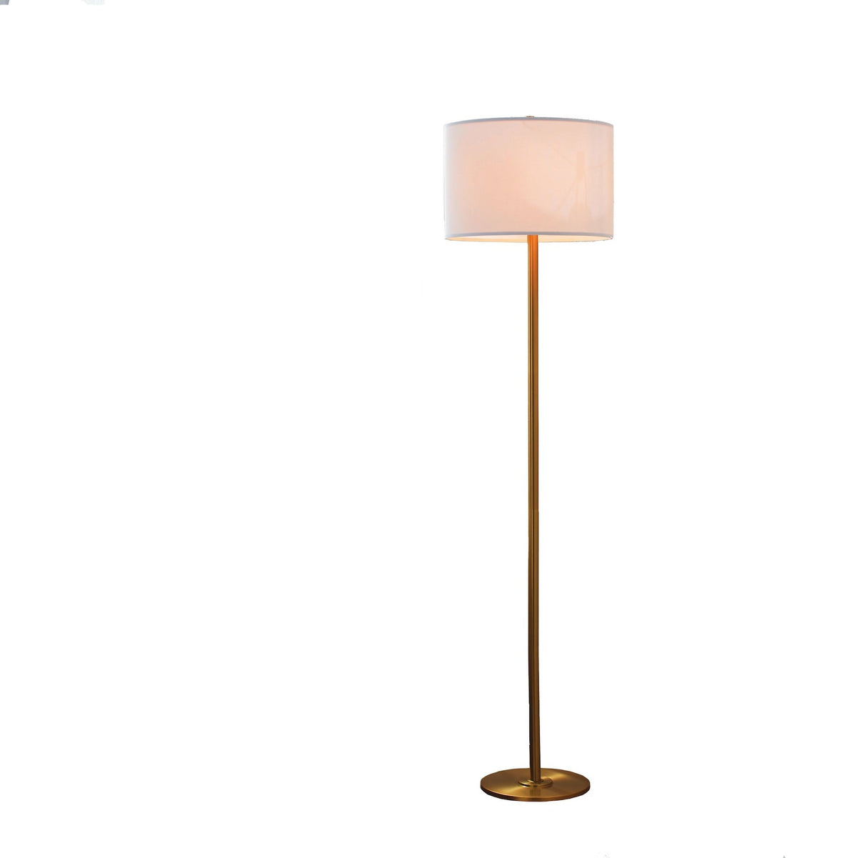 White Drum Shade Floor Lamp, 16-in, Metallic Gold/Matte Brass Q1Q4 - product image 3