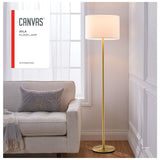White Drum Shade Floor Lamp, 16-in, Metallic Gold/Matte Brass C5Y0 - product image 4
