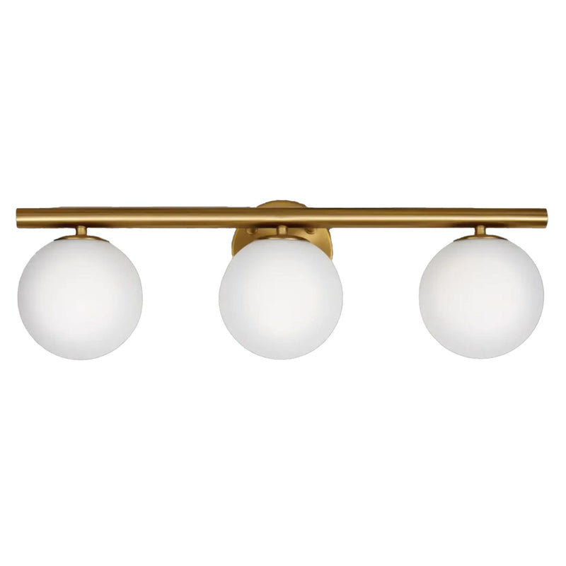 Winslow 3-Light Vanity Light Fixture with Opal Glass Shades, Brushed Gold C0F3