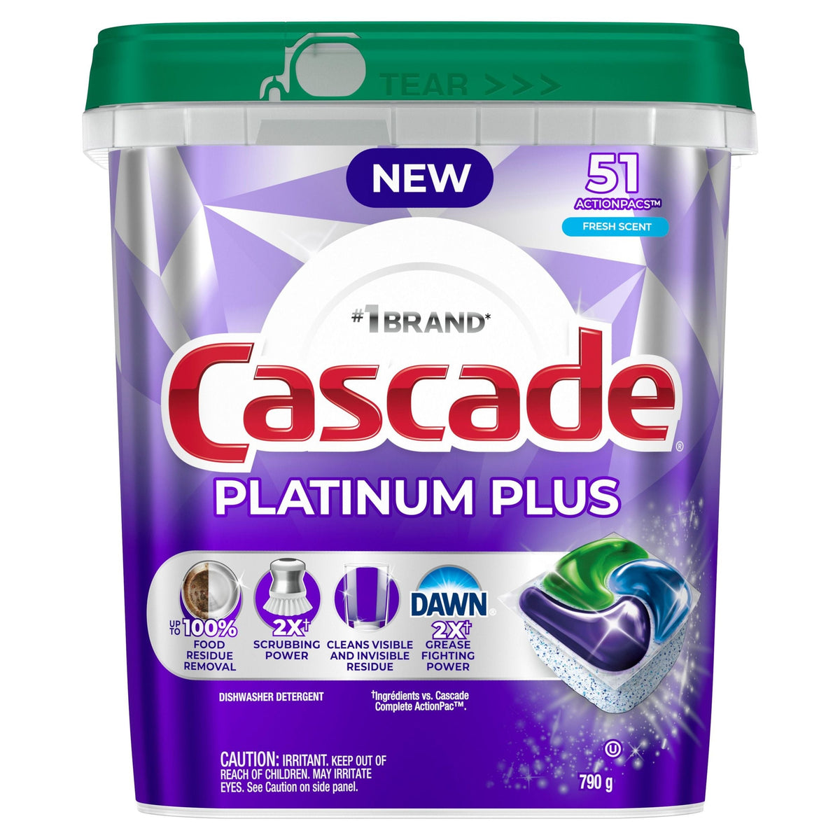 Platinum Plus ActionPacs Dishwasher Detergent Pods, Fresh, 51-pk A2P4 - product image 1