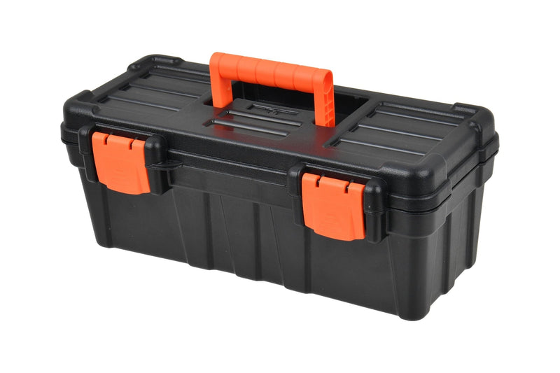 2.0 Sturdy Toolbox with Carry Tray, Black, 13-in R5E6