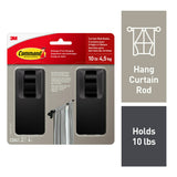 2-Piece 10-lb Matte Black Damage Free Curtain Rod Hooks O9F7 - product image 1