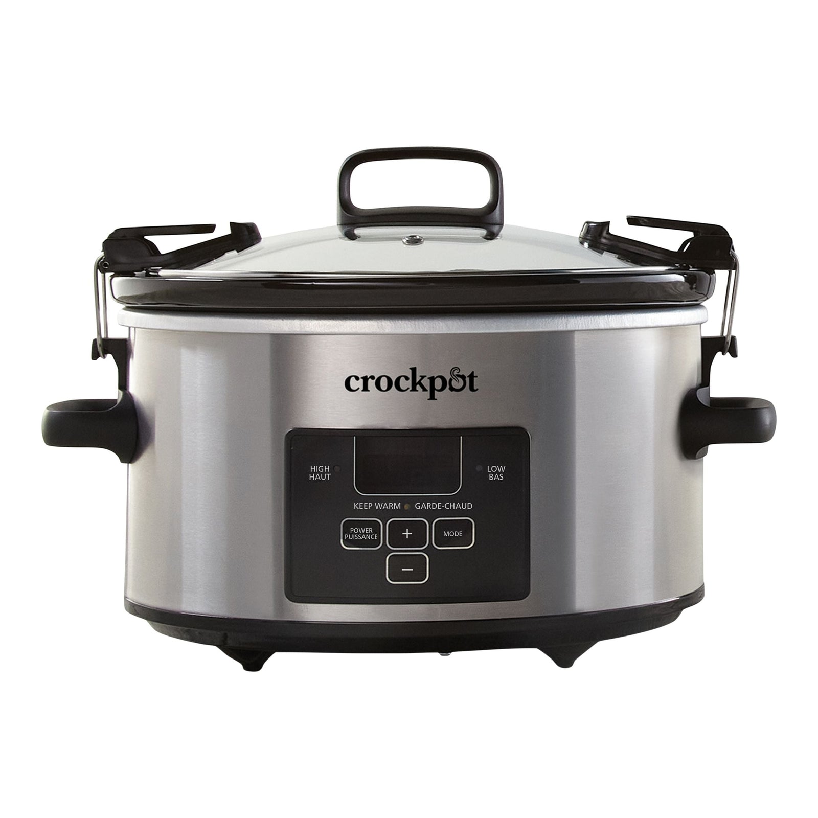 Digital Programmable Slow Cooker with Locking Lid, Feeds 4 People & More, Stainless Steel, 4-qt H4P1 - product image 1