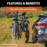18065 Premium 5-Bike Two Arm Hitch Mount Bike Rack, Fits 2-in Receiver, Black L6F6 - product image 7