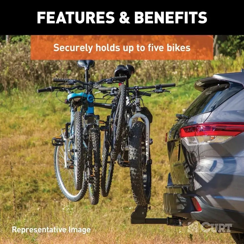 18065 Premium 5-Bike Two Arm Hitch Mount Bike Rack, Fits 2-in Receiver, Black L6F6 - product image 7