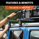 18122 Quick-Release Roof Rack Crossbars, Black Steel, Select Wrangler JK S5F6 - product image 2