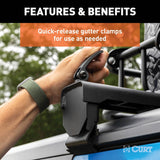 18122 Quick-Release Roof Rack Crossbars, Black Steel, Select Wrangler JK S5F6 - product image 5
