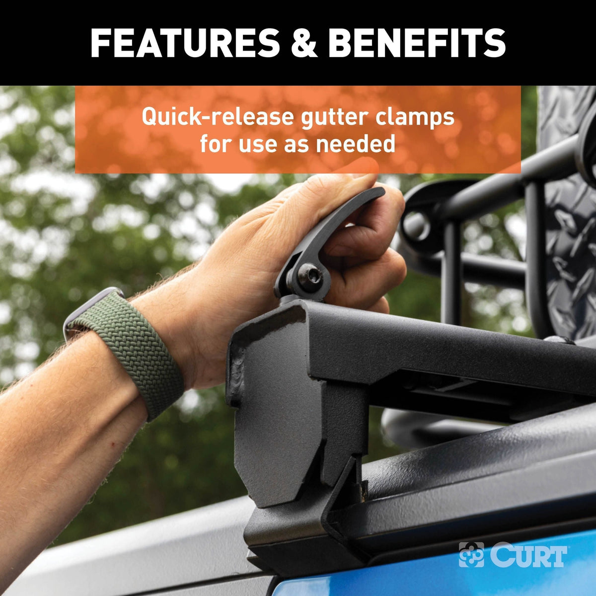 18122 Quick-Release Roof Rack Crossbars, Black Steel, Select Wrangler JK S5F6 - product image 5