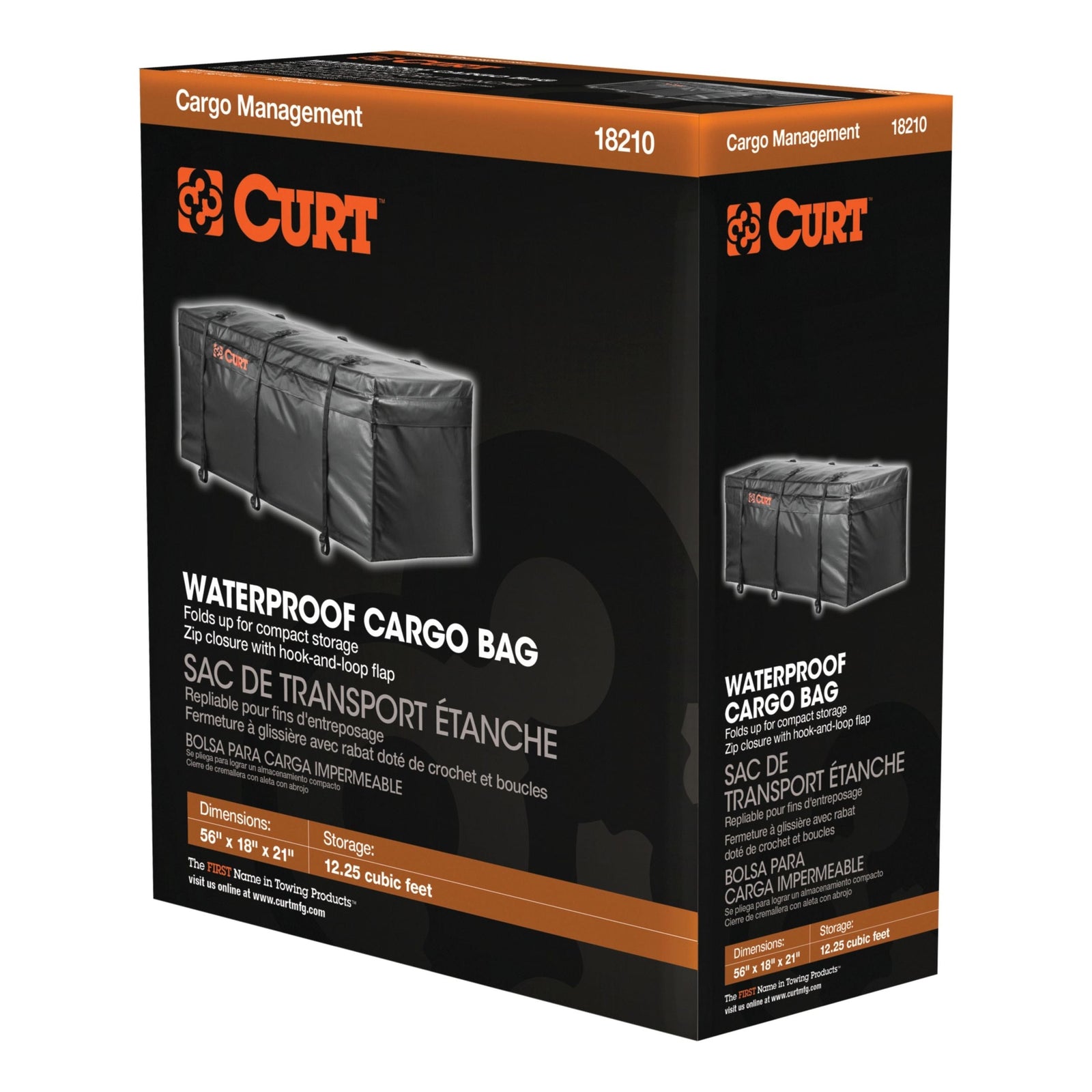 18210 Weather-Resistant Vinyl Roof Top Cargo Bag, Black, 56 x 18 x 21-in J4Q1 - product image 2