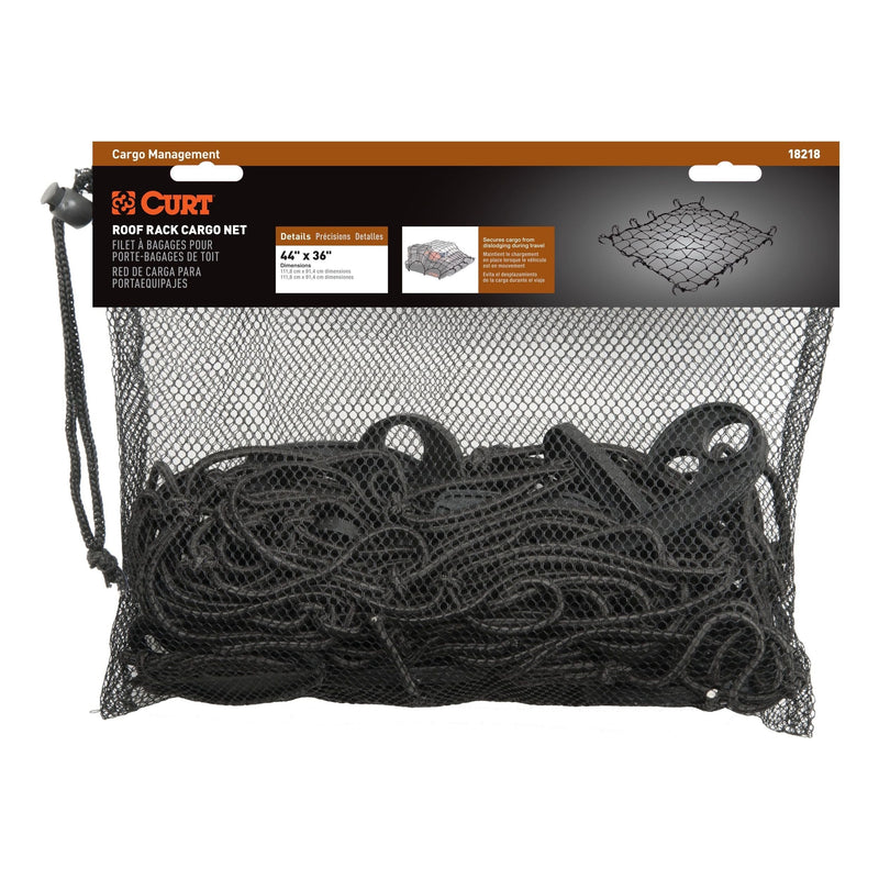18218 Elastic Cargo Net with Hooks for Roof Basket, 44 x 36-in J8J3