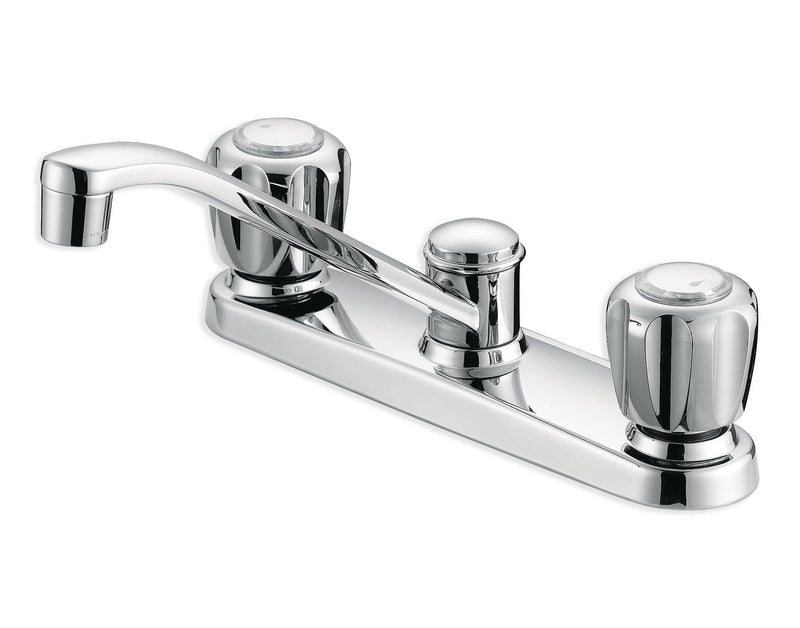 Double Handle Metal Kitchen Faucet, Chrome I4M8