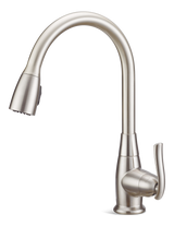 Terrazo Single Handle Pull Down Kitchen Faucet, Stainless Steel F0U8 - product image 1