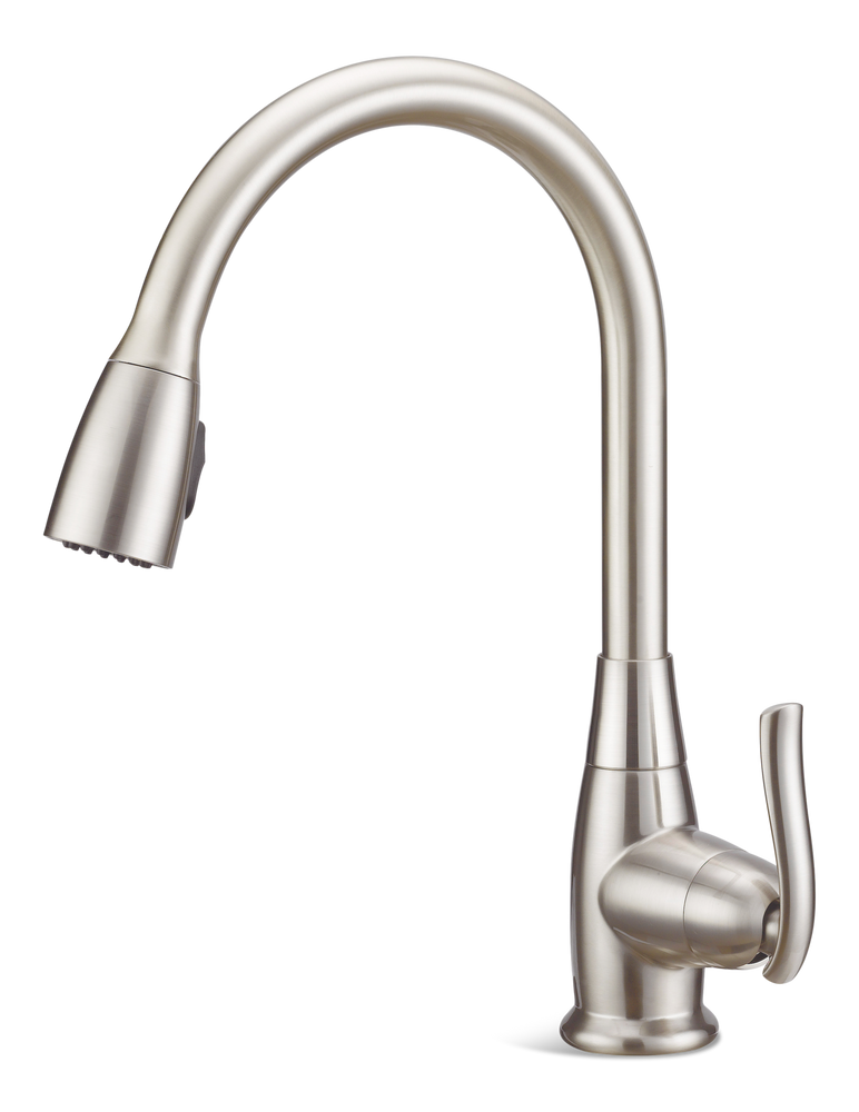 Terrazo Single Handle Pull Down Kitchen Faucet, Stainless Steel F0U8