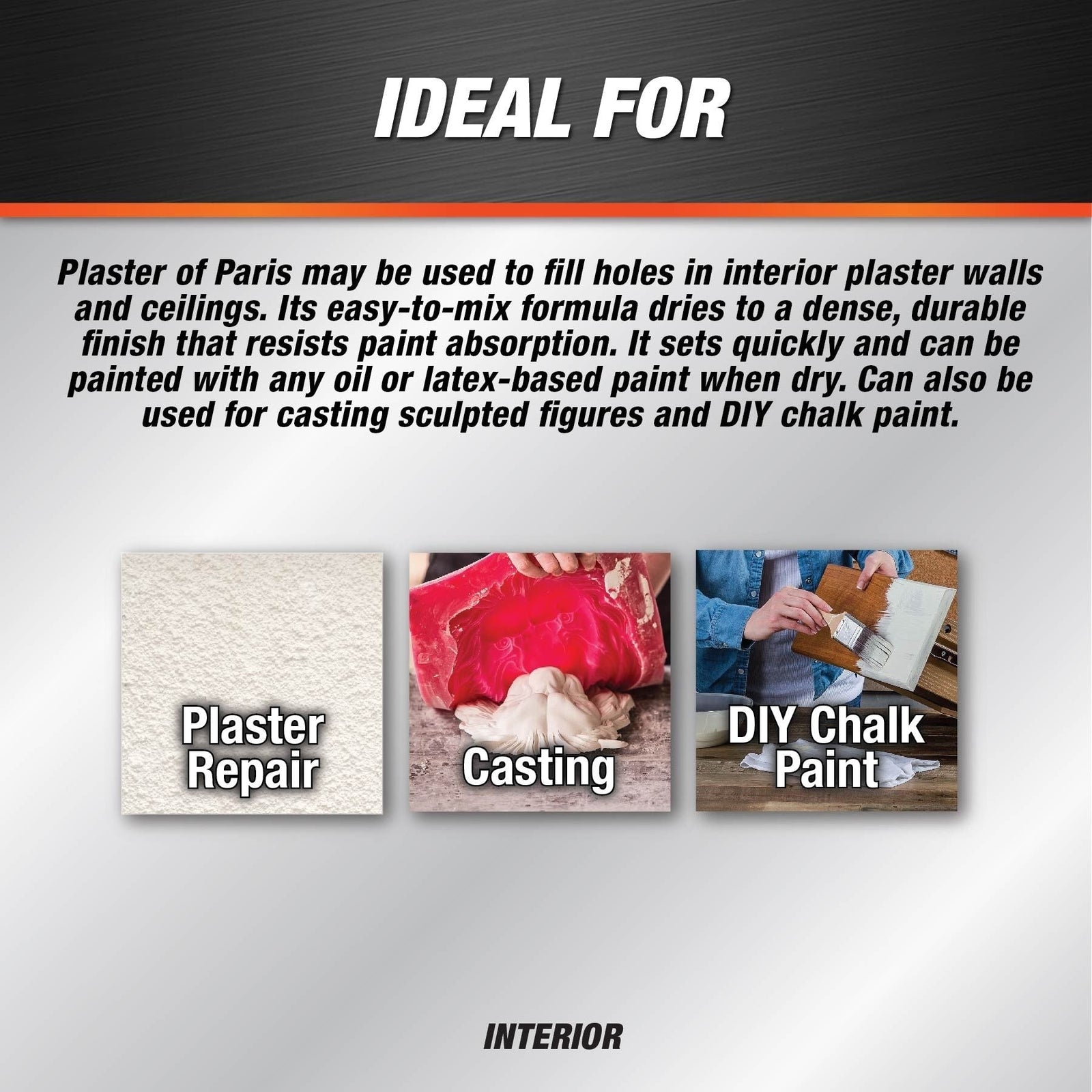Plaster Of Paris Professional Dry Mix Plaster For Indoor Wall & Ceiling Repairs, 1.8-kg V7K1 - product image 4