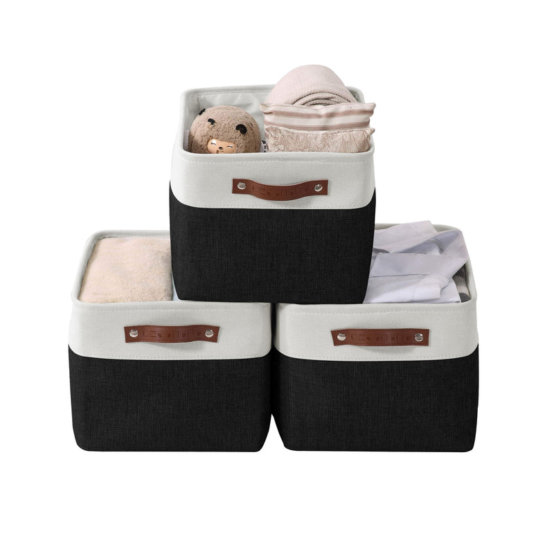 Large Soft-Sided Foldable Storage Basket, 3-pk, Black W0W0