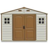Woodside Vinyl Resin Garden Shed, Brown, 10-1/2-ft x 8-ft V9W0 - product image 1