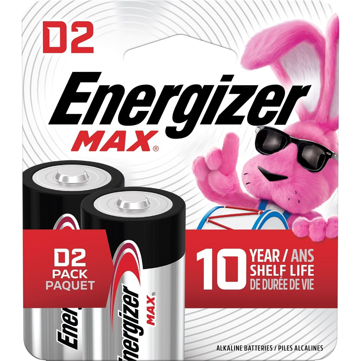 Max 2-pk D Alkaline Batteries, Long Lasting, All Purpose U4J1 - product image 1