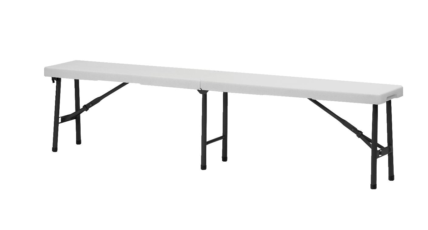 6-ft Portable Indoor/Outdoor Plastic & Metal Centre Folding Bench, White I8X6 - product image 1
