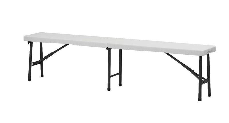6-ft Portable Indoor/Outdoor Plastic & Metal Centre Folding Bench, White I8X6