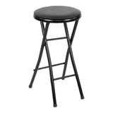 Black Foldable Stool with Vinyl Padding Q6G9 - product image 1