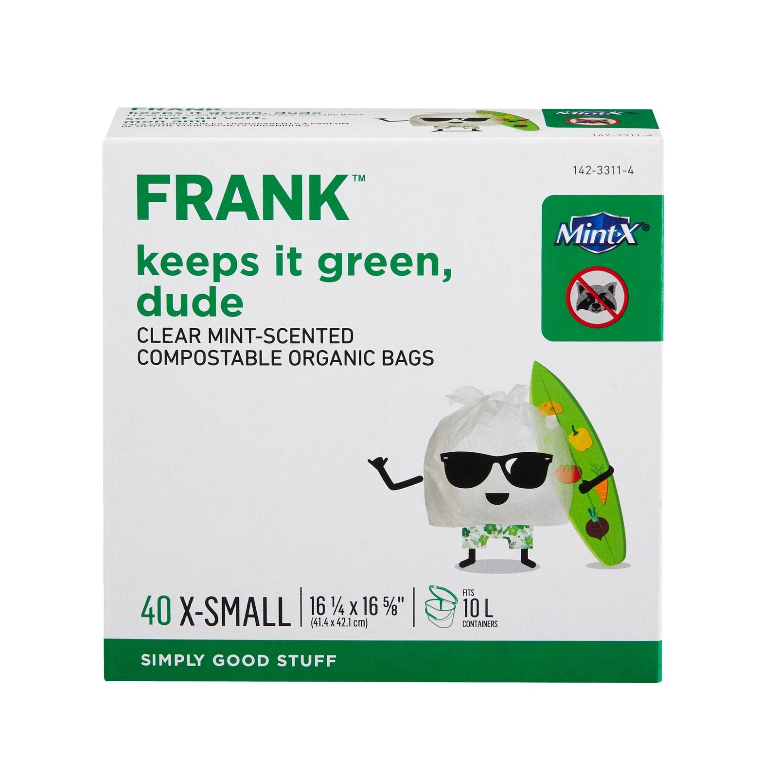 Extra-Small Organic Mint Scented Compostable Food Waste Bags, 40-pk, Clear, 10-L H8R4 - product image 1