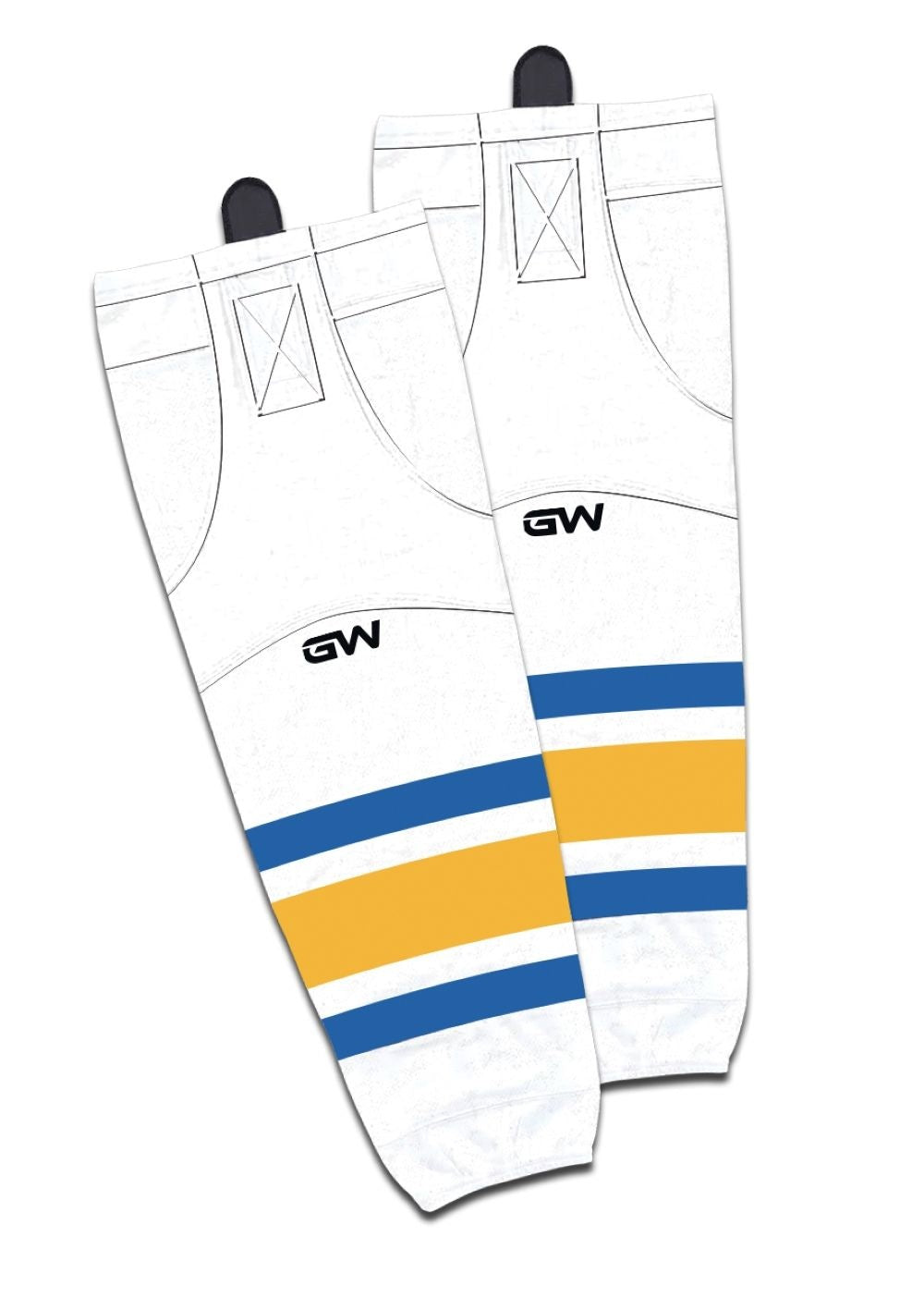 8500 Pro Team Performance Hockey Socks, Buffalo Sabres Away Colours, Assorted Sizes E0J4 - product image 1