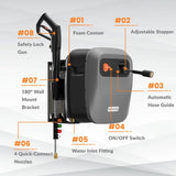 Tools Grandfalls G20 Wall Mounted 1900 PSI 2.2 GPM Brushless Electric Pressure Washer with 65-ft Retractable Hard Hose T1B4 - product image 3
