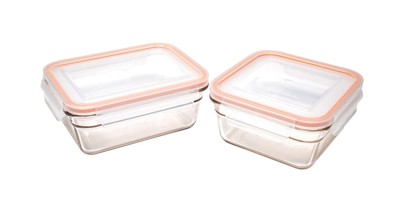 Food Storage Container and Lid Set with Airtight Seal, Rectangular, Various Sizes, 6-pk, with Lids D5L0