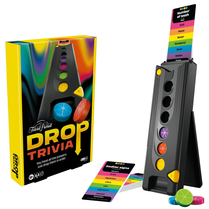 Games Drop Trivia Electronic Party Game with Voice & Sounds, Ages 13+ Y6C5