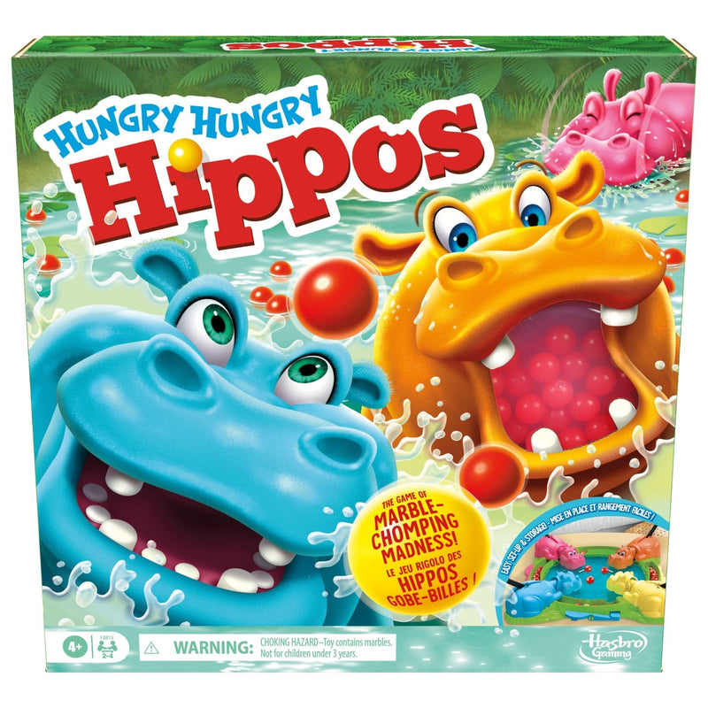 Hungry Hungry Hippos Classic Family Board Game, Bilingual, Ages 4+ R0U5