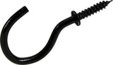 Mug Cup Hook, Half Hook Half Screw, Black, 7/8-in, 8-pk Q4M5 - product image 1