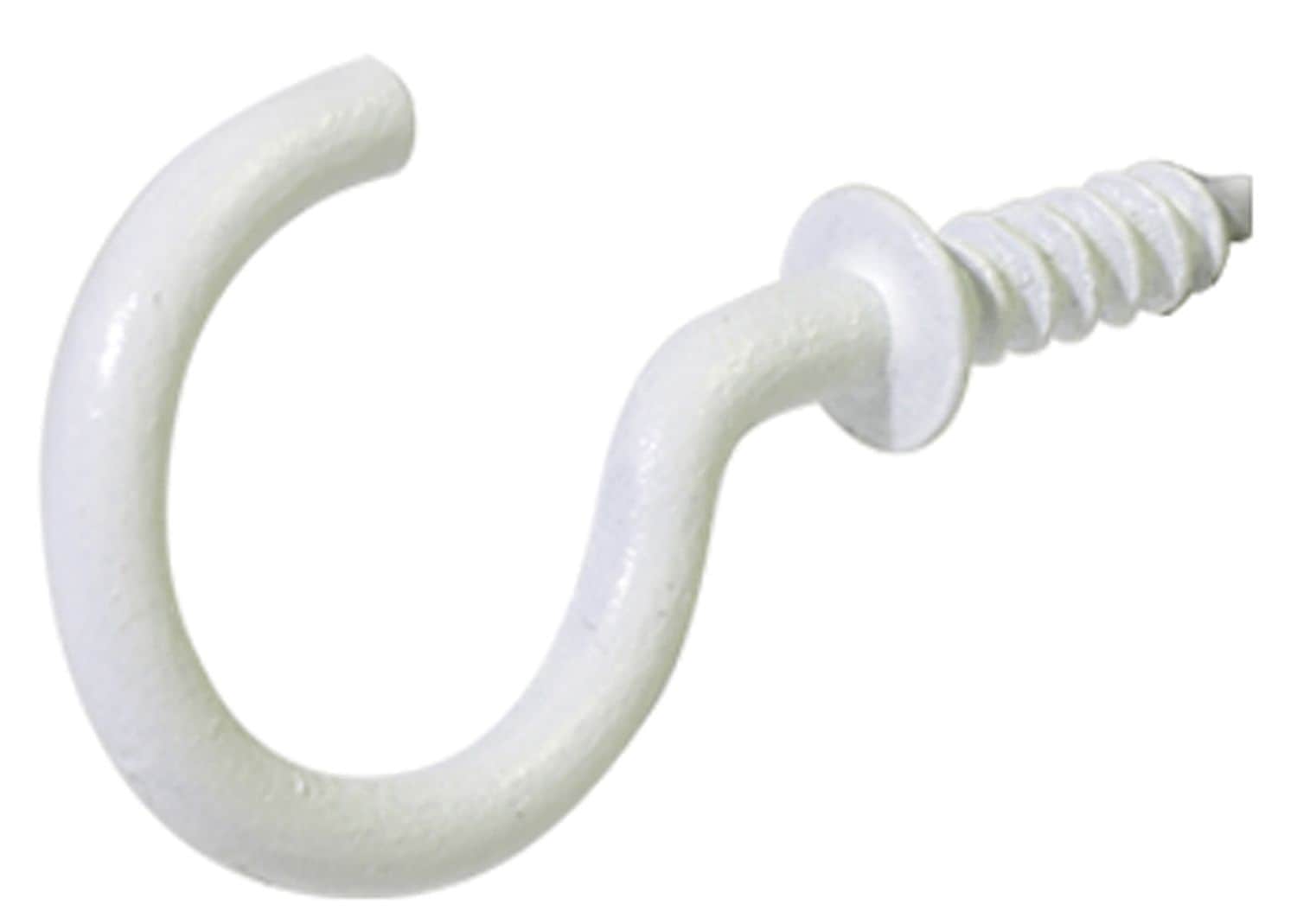 Steel Vinyl Mug Cup Hooks, Screw-In, White, 7/8-in, 40-pk Y0K6 - product image 1