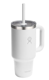 Stainless Steel Insulated Travel Tumbler with Clear Lid, White, 32-oz V4U5 - product image 1