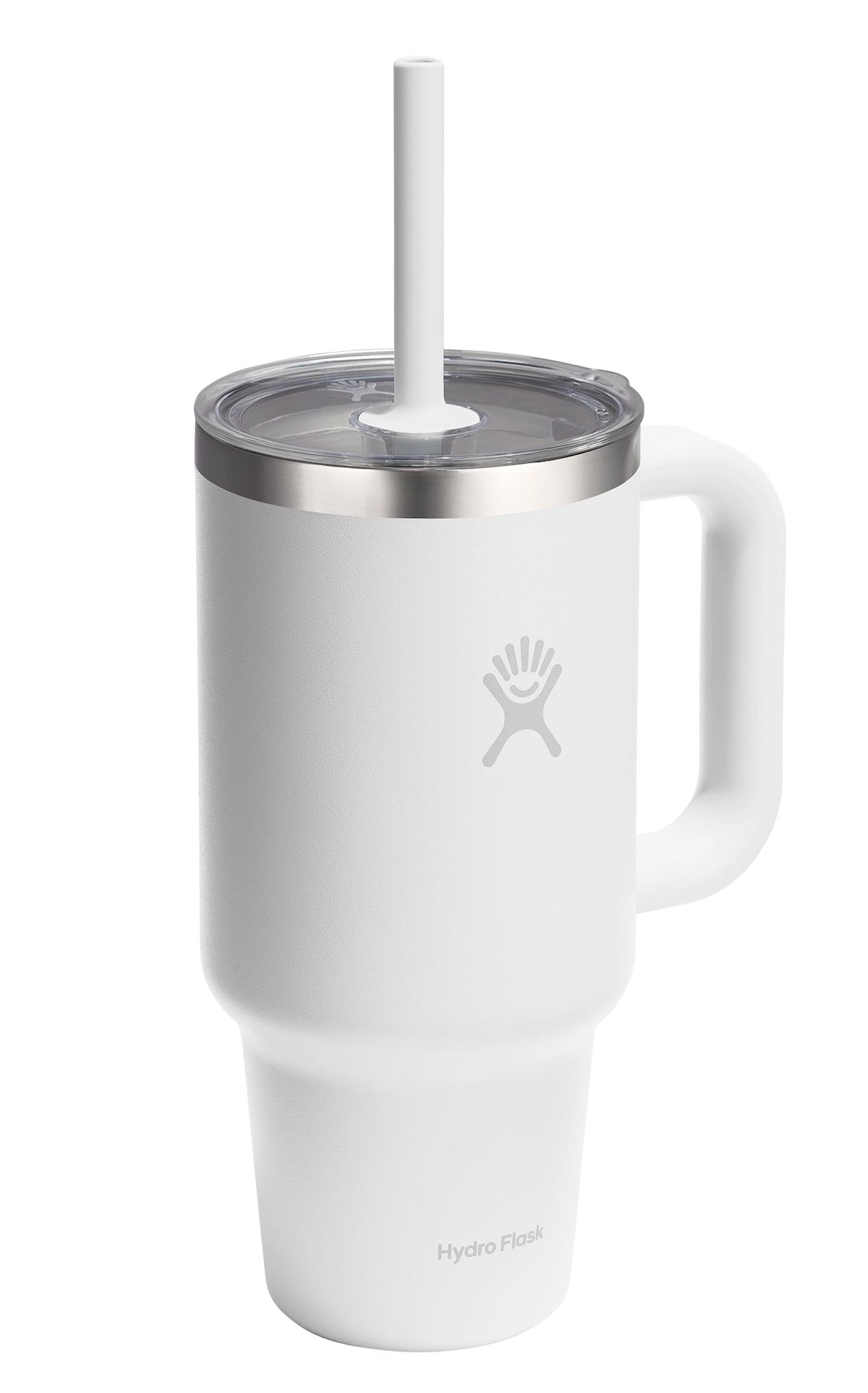 Stainless Steel Insulated Travel Tumbler with Clear Lid, White, 32-oz V4U5 - product image 1