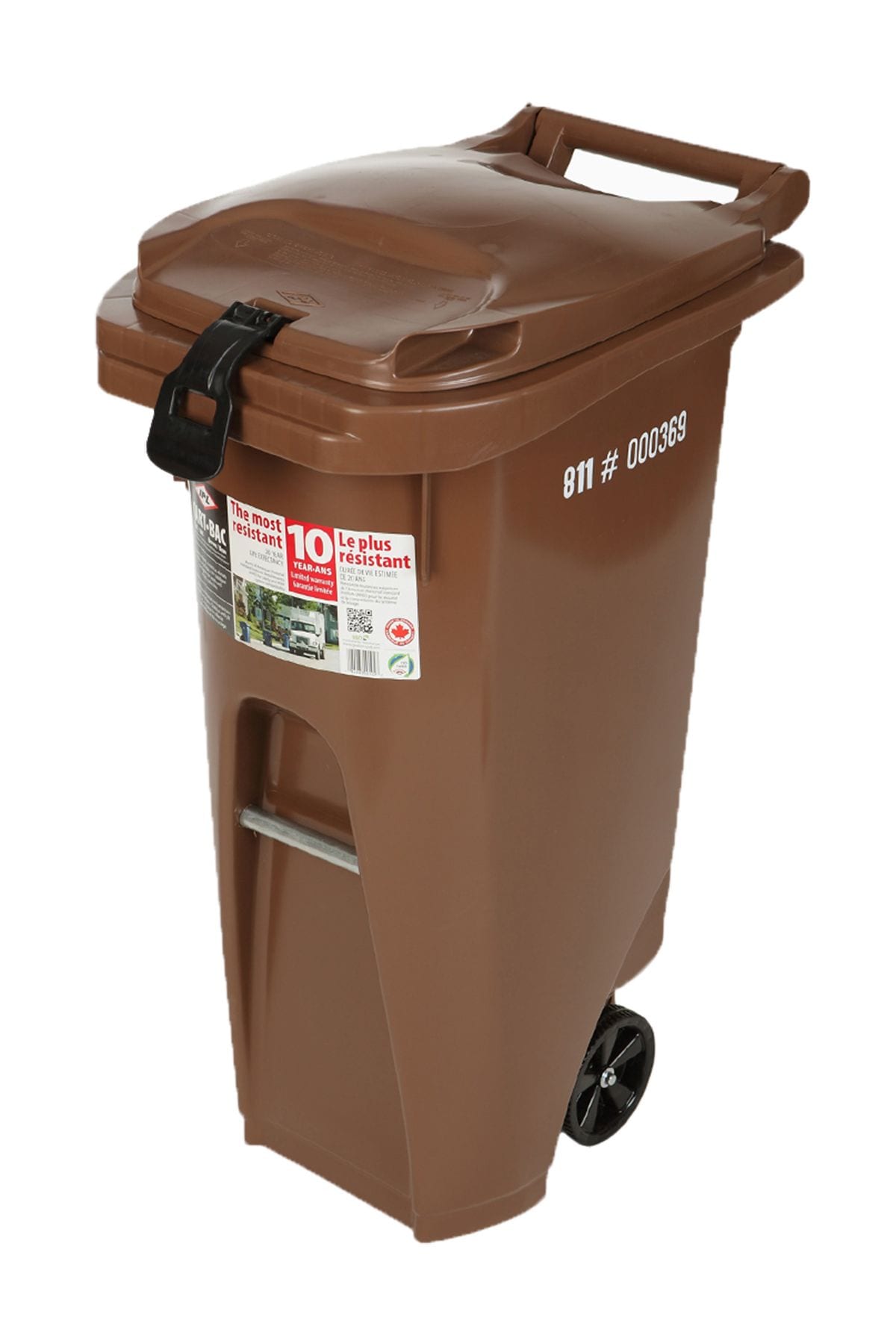 Mastercart Plastic Rectangular Wheeled Compost Bin/Garbage Can with Lock, Assorted Colours, 79.5-L Q2B5 - product image 1