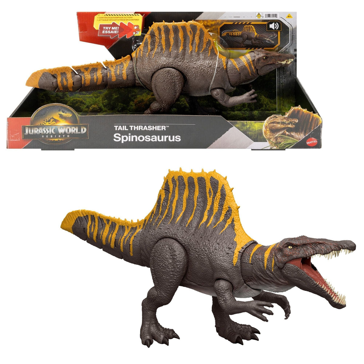 World Tail Thrasher Spinosaurus Figure for Ages 3+ D2X3 - product image 1