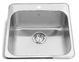 Steel Queen Drop In Single Bowl 1-Hole Kitchen Sink, 20-in x 20.5-in x 8-in, Stainless Steel H0F9 - product image 1
