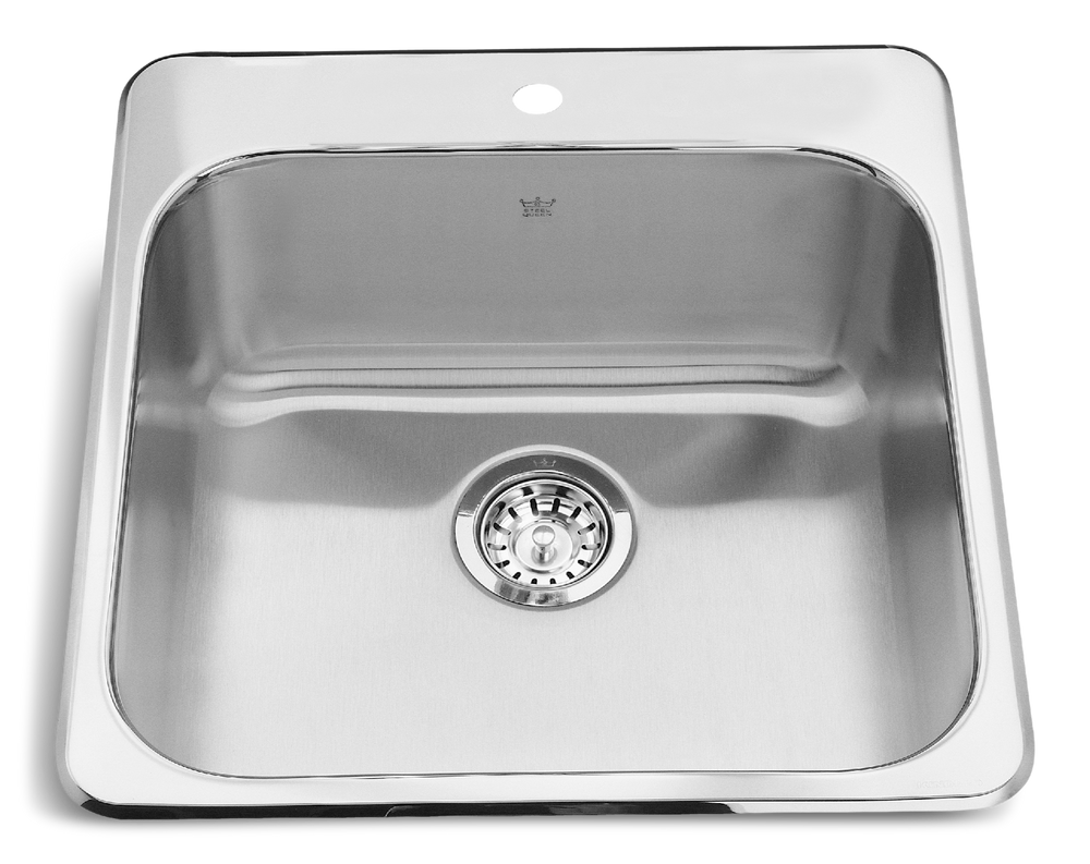 Steel Queen Drop In Single Bowl 1-Hole Kitchen Sink, 20-in x 20.5-in x 8-in, Stainless Steel H0F9 - product image 1