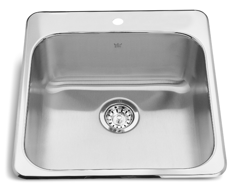Steel Queen Drop In Single Bowl 1-Hole Kitchen Sink, 20-in x 20.5-in x 8-in, Stainless Steel H0F9