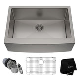 Standard PRO Apron Front Farmhouse Stainless Steel Single Bowl Kitchen Sink, 30x21x10-in Y7X1 - product image 1