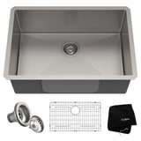 Standard PRO Undermount Stainless Steel Single Bowl Kitchen Sink, 28x19x10-in B7G7 - product image 1