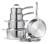 3-Ply Hammered Stainless Steel Cookware Set, 10-pc W6K3 - product image 1