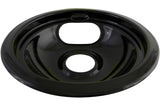 62244 Porcelain Stove Drip Pan with Trim Ring, Dishwasher Safe, Black, 8-in Q7E9 - product image 1
