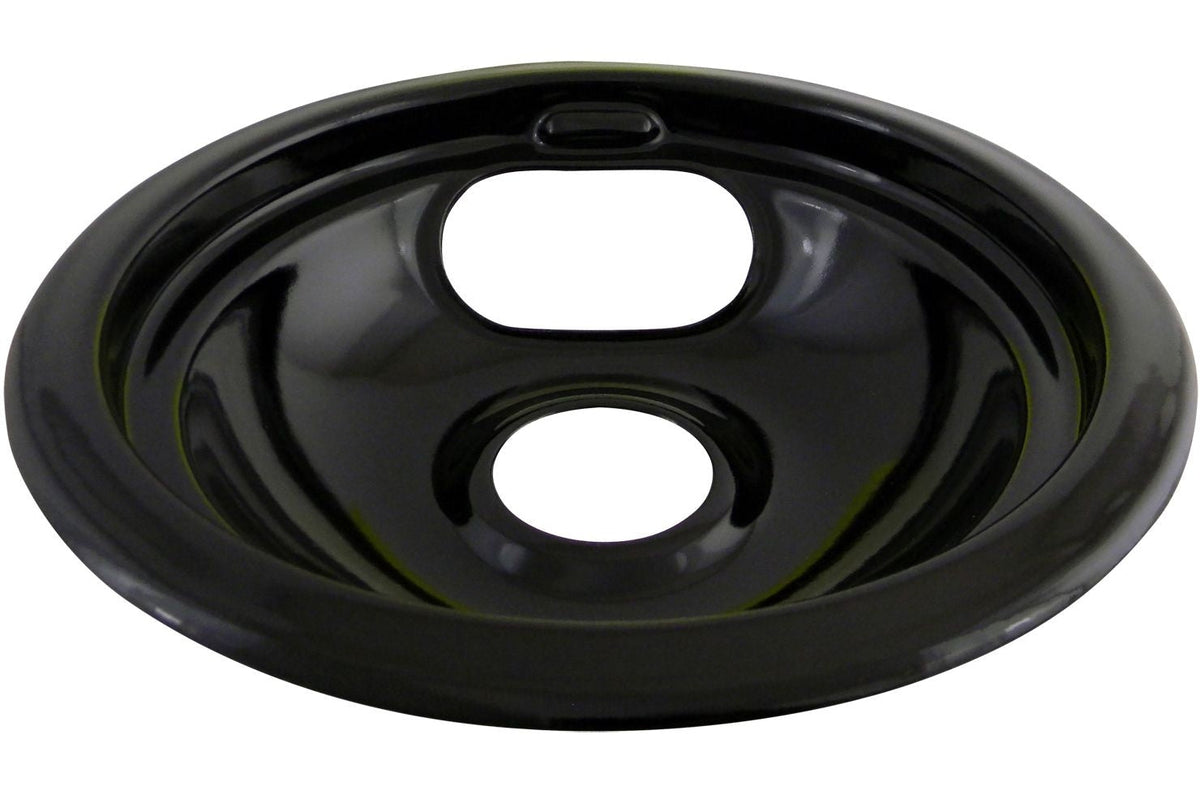 62244 Porcelain Stove Drip Pan with Trim Ring, Dishwasher Safe, Black, 8-in Q7E9 - product image 1