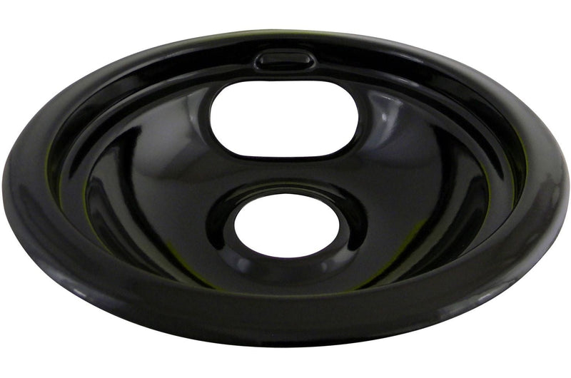 62244 Porcelain Stove Drip Pan with Trim Ring, Dishwasher Safe, Black, 8-in Q7E9