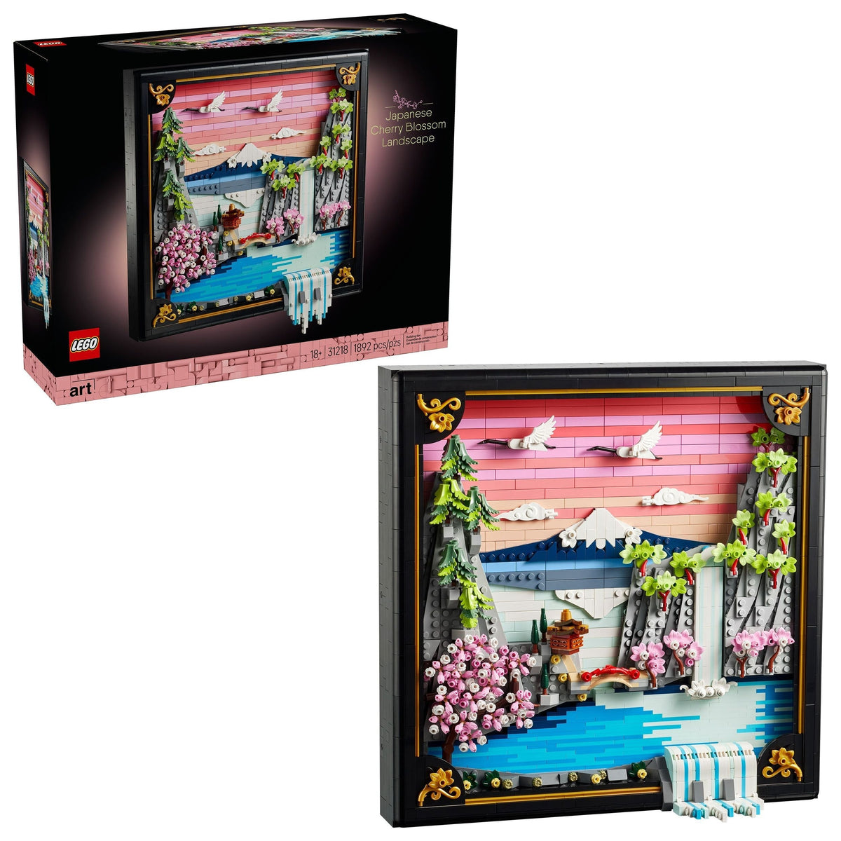 Art Japanese Cherry Blossom Landscape Framed 3D Art Building Set - 31218, 1892-pcs, Ages 18+ R5Y7 - product image 1