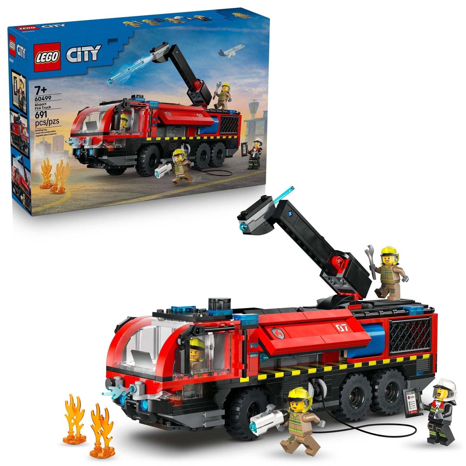 City Airport Fire Truck Building Set - 60499, 691-pcs, Ages 7+ B5C4 - product image 1